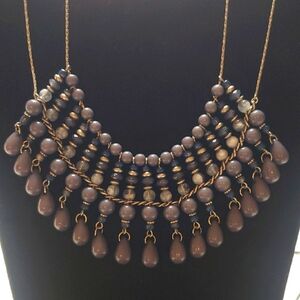 INC Beaded Necklace Blue/Grayish Blue